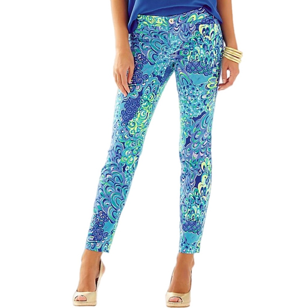Lilly Pulitzer Kelly Ankle Lagoon Pants In Size 6